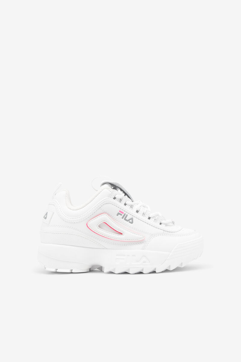 Kids' Fila Big Disruptor 2 Logo Reveal Platform Shoes White / Pink | 3Um6Cp3Mome