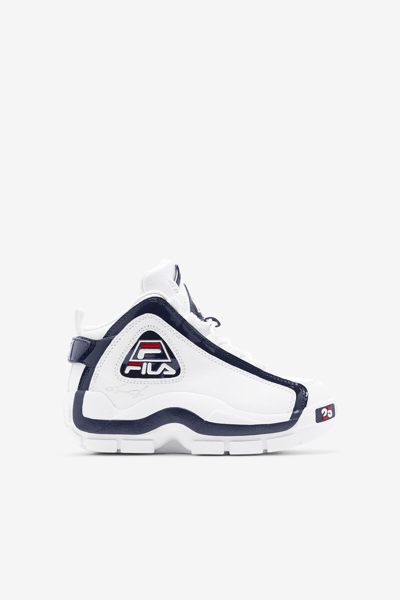 Kids' Fila Big Grant Hill 2 25th Anniversary Edition Basketball Shoes White / Navy / Red | 36ASlCMUR