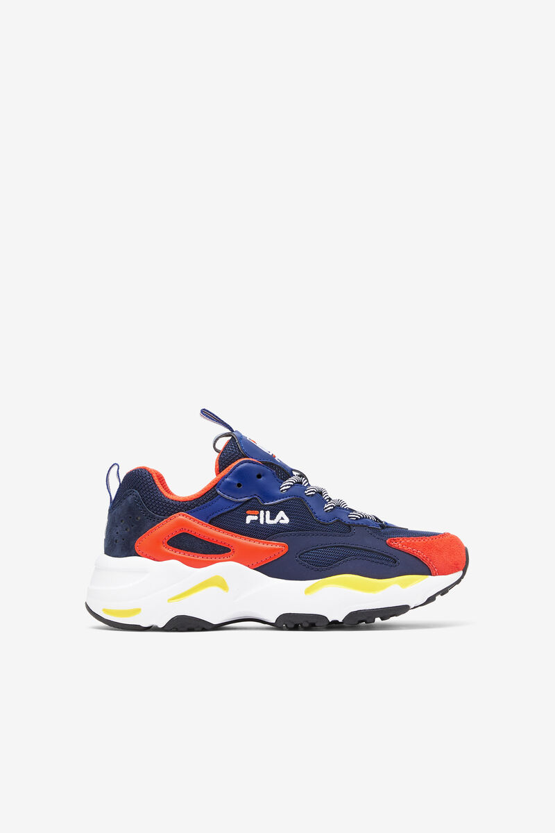 Kids' Fila Big Kids’ Ray Tracer Platform Shoes Navy / Blue / Red | fpNkJKngytd