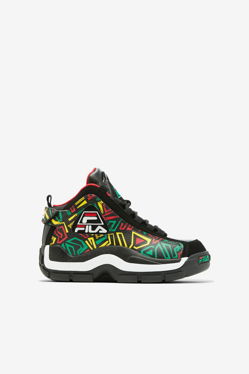 Kids' Fila Little Grant Hill 2 Basketball Shoes Black / Lemon | Hk3UEUklXkm