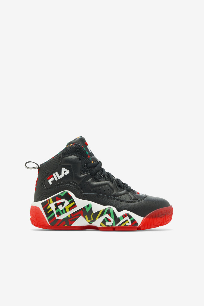 Kids' Fila Little Mb Basketball Shoes Black / Lemon | SXoVoO6KEBN