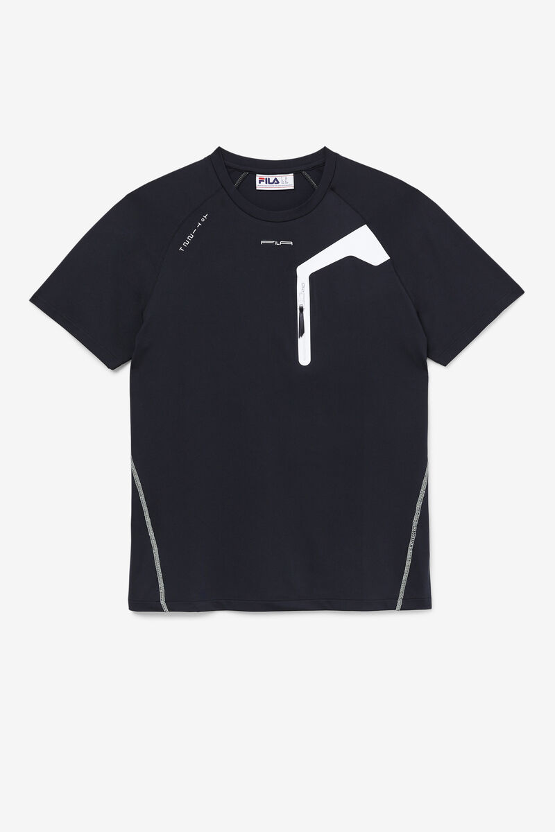 Men's Fila Arcturus T Shirts Black / White | iUAjJfz14wp