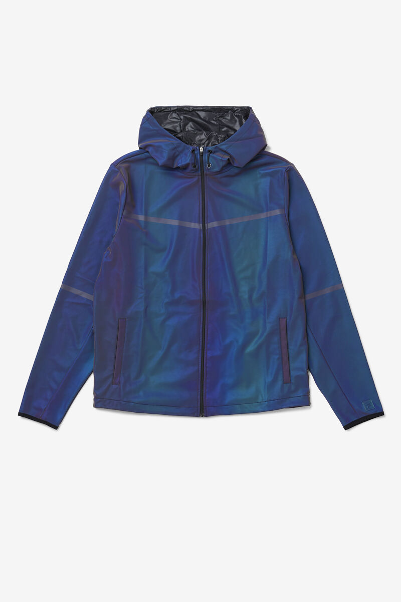 Men's Fila Atticus Reflective Wind Jacket Jackets Dark Blue | if4inR3ixb1