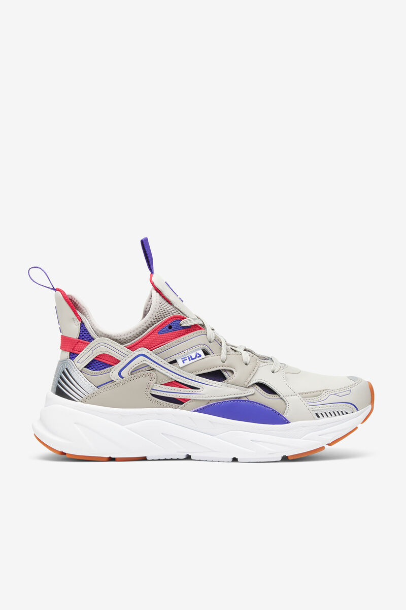 Men's Fila Black & Red Hallasan High Top Sneakers | Fila Sneakers Silver Grey / Deep Blue | K9zNLlvE