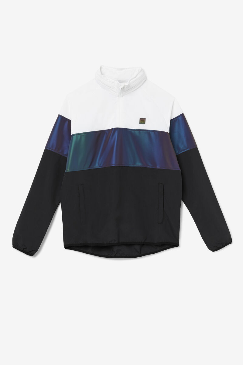 Men's Fila Bryson Wind Jacket Tracksuits Black / White | pjtnMs6DQJE