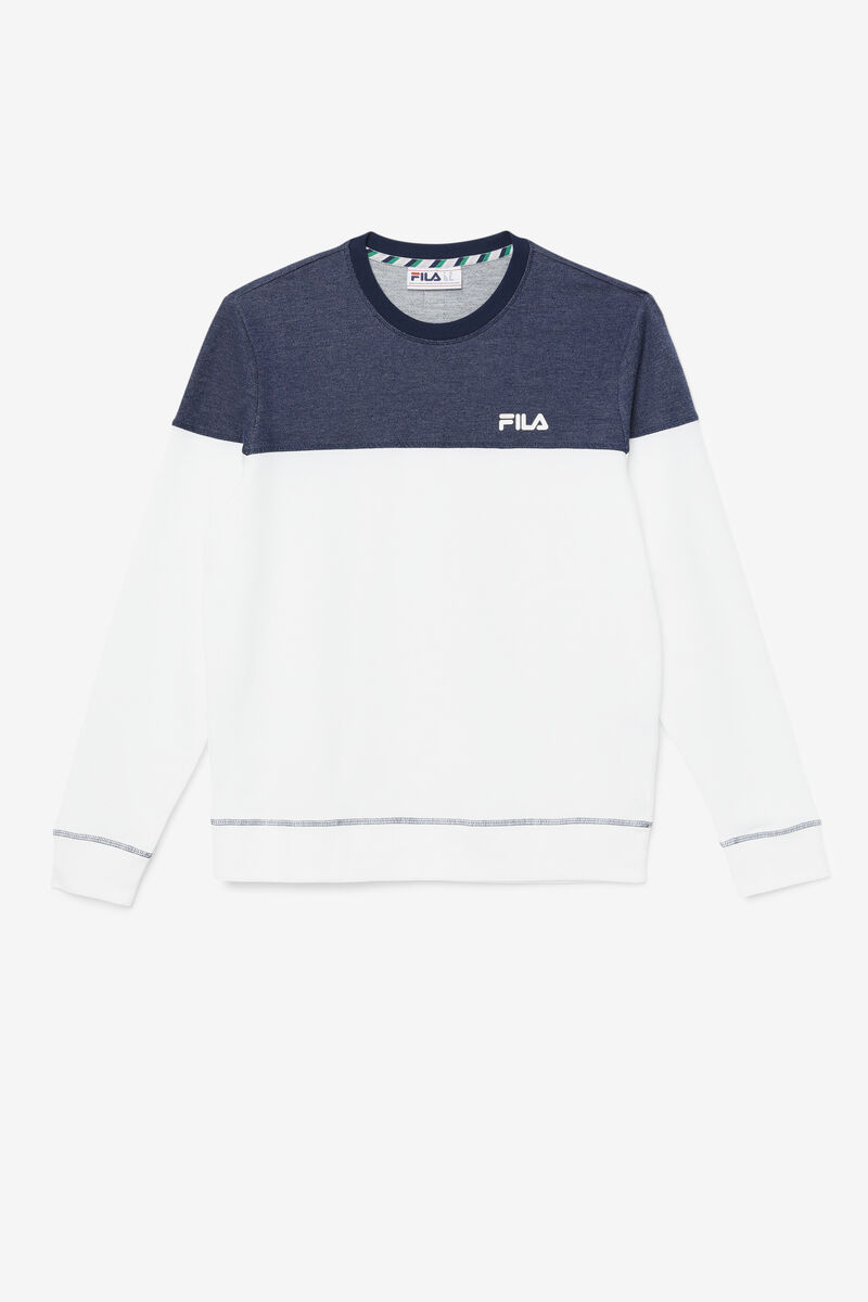 Men's Fila Carpathian Crew Sweatshirts Navy / White / Red | Uzi9ykxGGmn