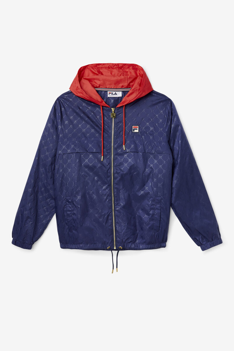 Men's Fila Copper Hood Jacket Jackets Navy / Red | 3uIY9NLrBU3