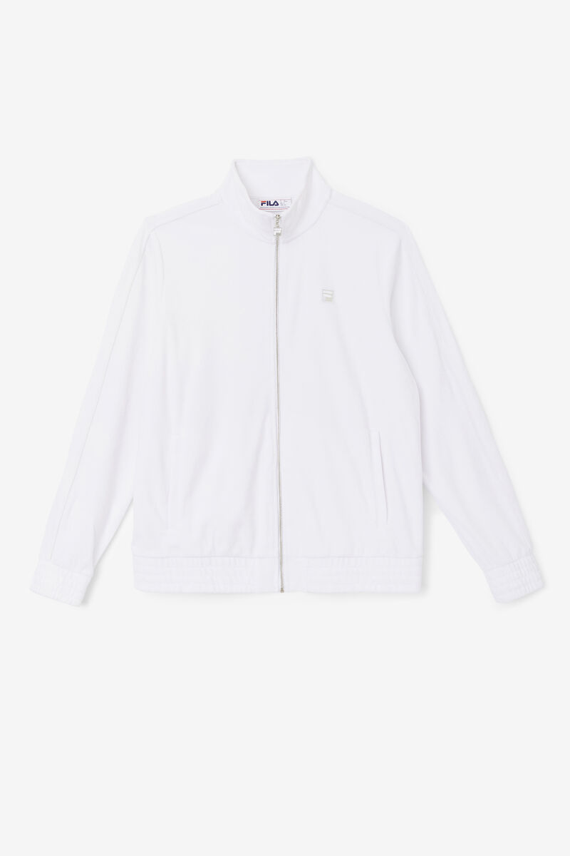 Men's Fila Deverall Velour Jacket Jackets White | gDv4t8KzcT9