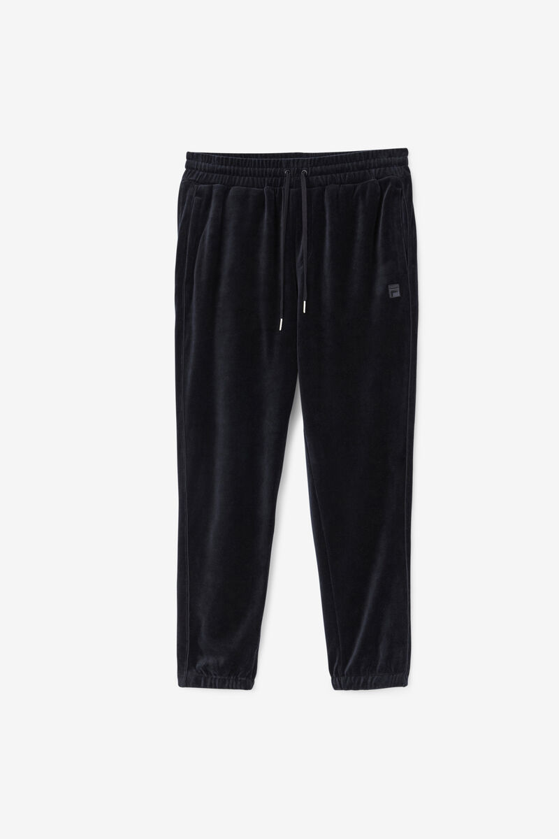 Men's Fila Deverall Velour Pant Tracksuits Black | 2MjaF8pZyW1