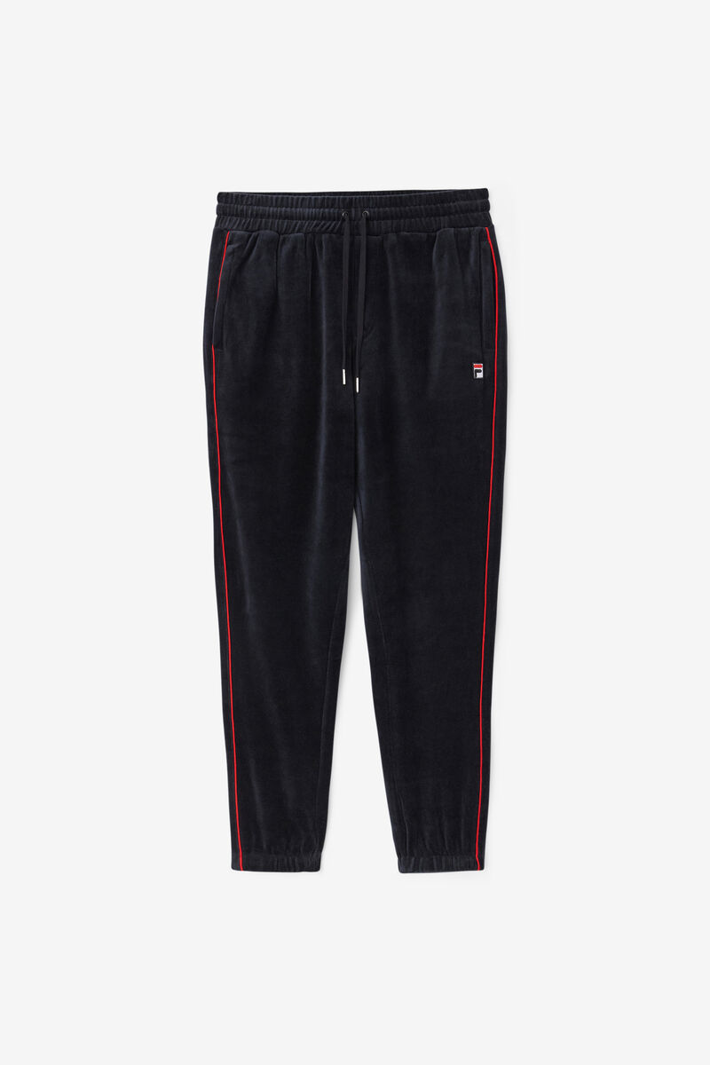 Men's Fila Deverall Velour Pant Tracksuits Black / Red / Green | BQMd1IIdWlj