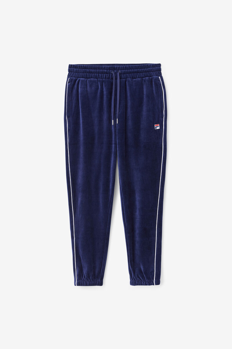 Men's Fila Deverall Velour Pant Tracksuits Navy / White / Red | rsI4E4iAJde