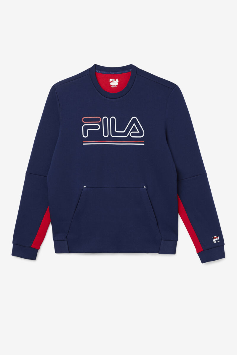 Men's Fila Dooley Tech Crew Tracksuits Navy / Red / White | TC8pbh5P2lC