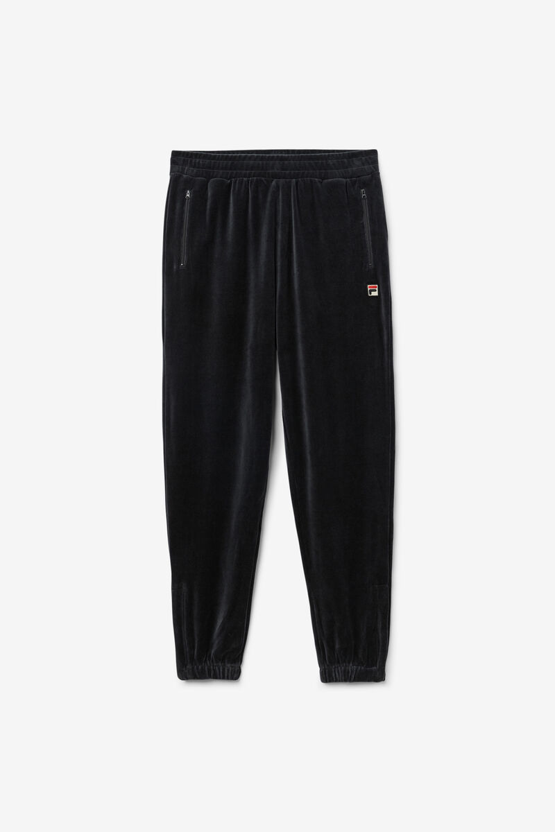 Men's Fila Dortmund Velour Jogger Tracksuits Black | CnYtzMlOxuP