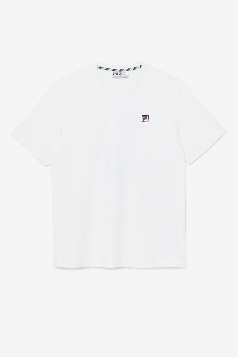 Men's Fila Edgecumbe Short Sleeve T Shirts White / Green | kfIZFzjdmbW