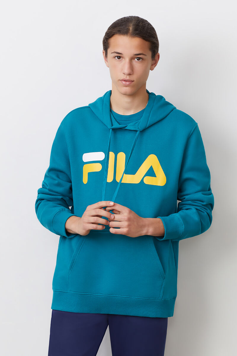 Men's Fila Flori Hoodie Hoodies Blue / Gold / White | iTqHGGfOujz
