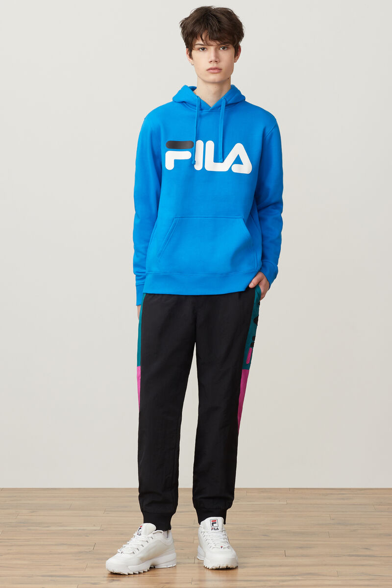 Men's Fila Flori Hoodie Hoodies Blue Light Turquoise / White / Black | XbNjkEG1Lsk