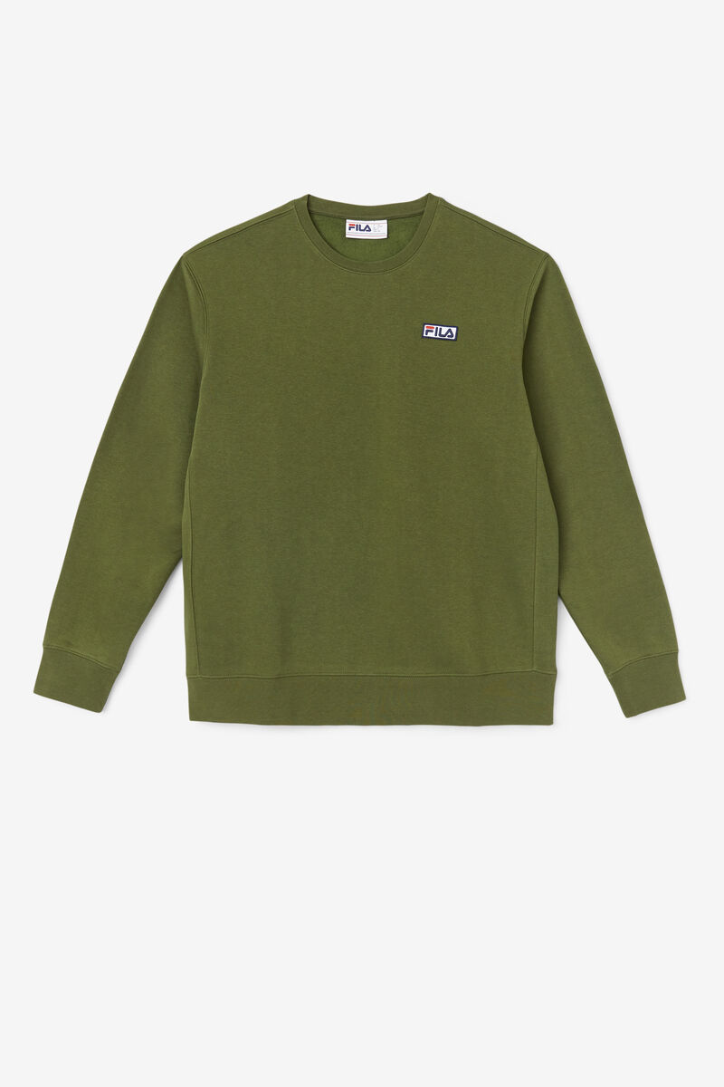 Men's Fila Garran Crew Sweatshirts Olive | cLQxAeyjjOm