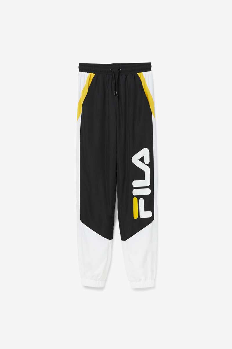 Men's Fila Gustavo Pant Pants Black / White / Yellow | Ar3JjWk2w8O