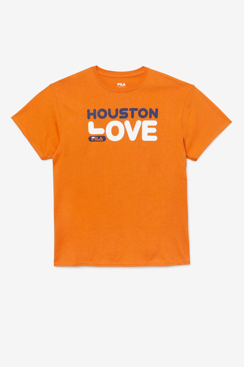 Men's Fila Houston Love T Shirts Orange | 6fcVwLUWCH9
