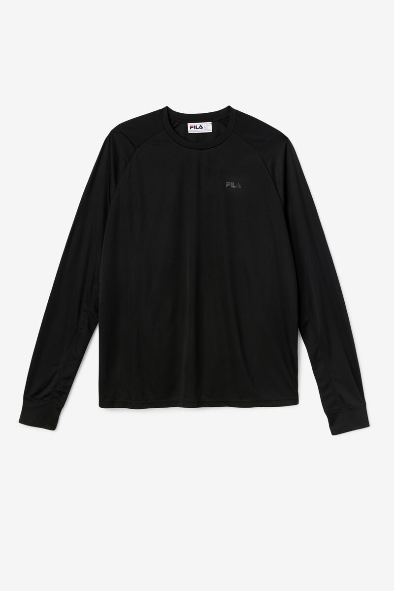 Men's Fila Jazam Long Sleeve Crew T Shirts Black | D7DONwZyzgf