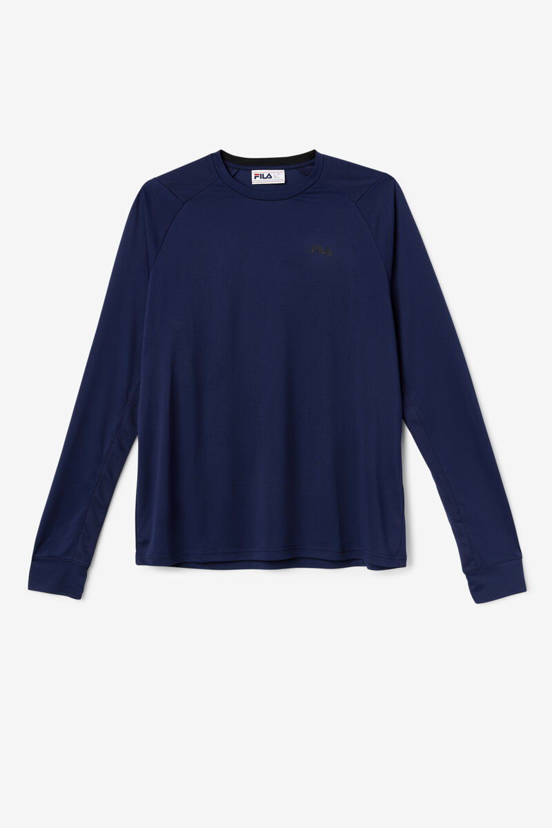 Men's Fila Jazam Long Sleeve Crew T Shirts Navy / Black | UBaY7a7c5Hk