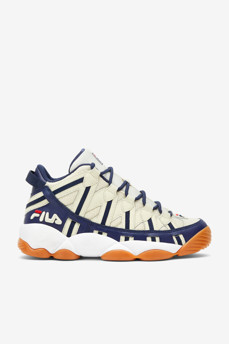 Men's Fila Jerry Stackhouse Spaghetti Shoes | Fila Sneakers Cream / White / Navy | ryAKRQcueMx