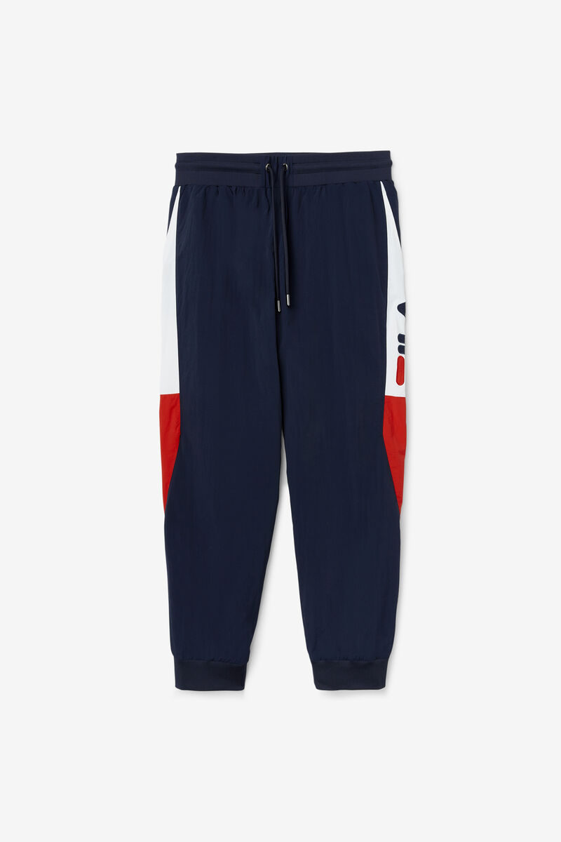 Men's Fila Klio Windpant Pants Navy / White / Red | qYbIgg3sHSH