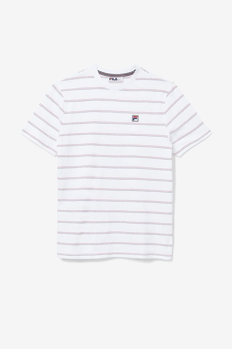 Men's Fila Leon T Shirts White / Red / Navy | fyWf2fFRVhf