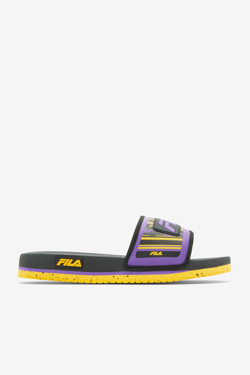 Men's Fila Lunar Slide Slides Black / Gold / Purple | ofuSi7AgSPf