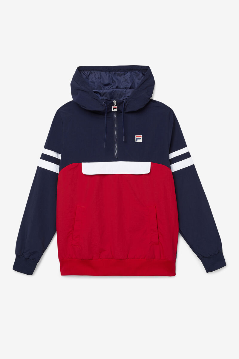 Men's Fila Macker 3 Wind Jacket Jackets Navy / Red / White | VoEzDAn6rEZ