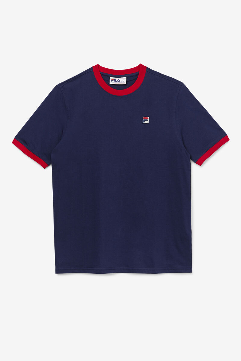 Men's Fila Marconi Ringer T Shirts Navy / Red | cnY5hqXYmjW