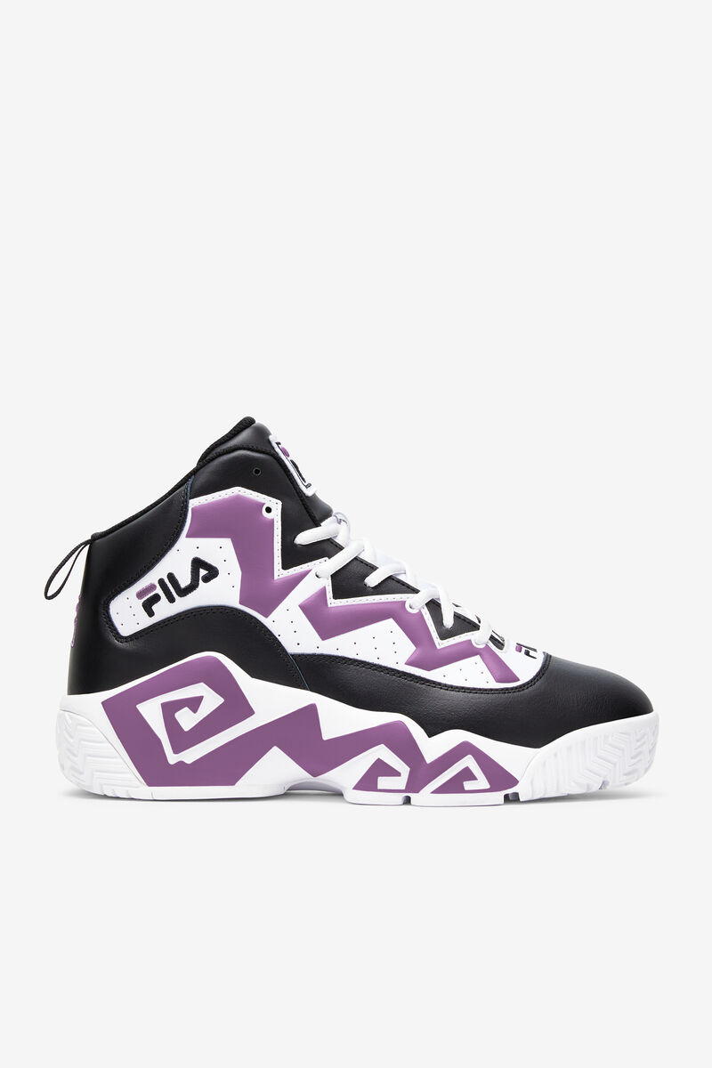 Men's Fila Mb Chunky High Top Sneakers | Fila Sneakers Black / White / Purple | 3l1apytHISv