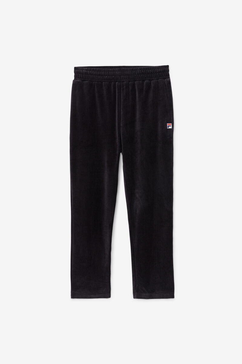 Men's Fila O-fit Velour Pant Pants Black | QWHkMrbV4uy