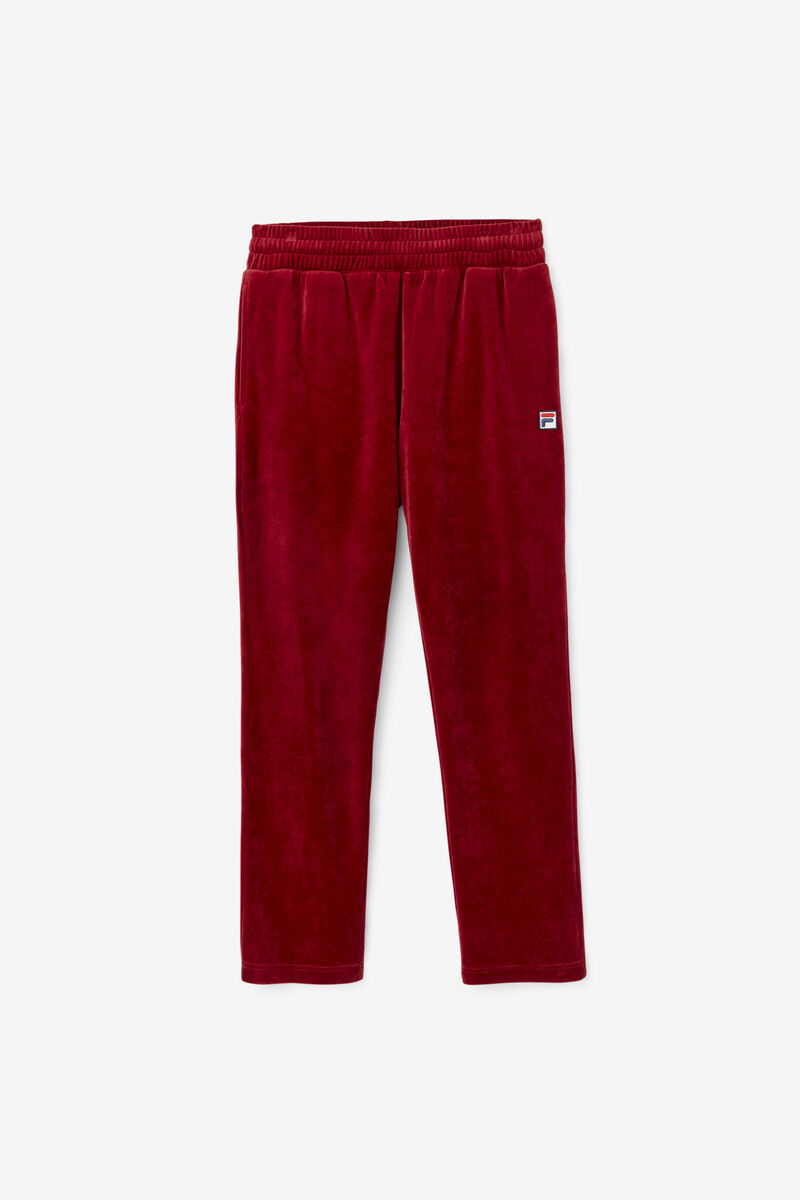 Men's Fila O-fit Velour Pant Pants Red | t3axFmmliQL