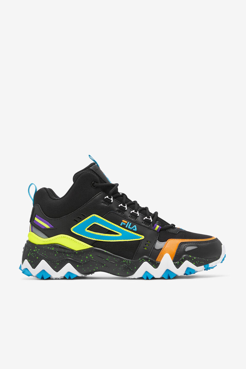 Men's Fila Oakmont Tr Mid - Sneakers & Lifestyle | Fila Sneakers Black / Yellow / Orange | 7GyMTWUqb
