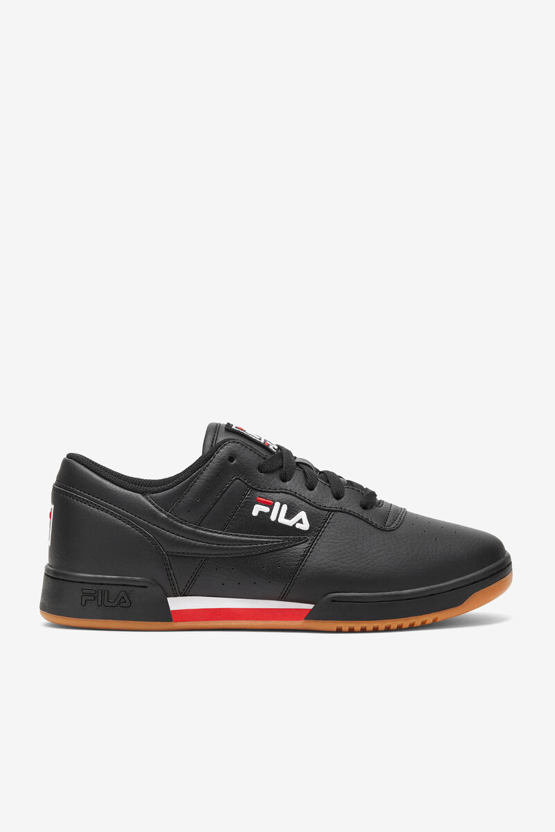 Men's Fila Original Fitness Flat Shoes Black / Red / White | dYpV35A4goG