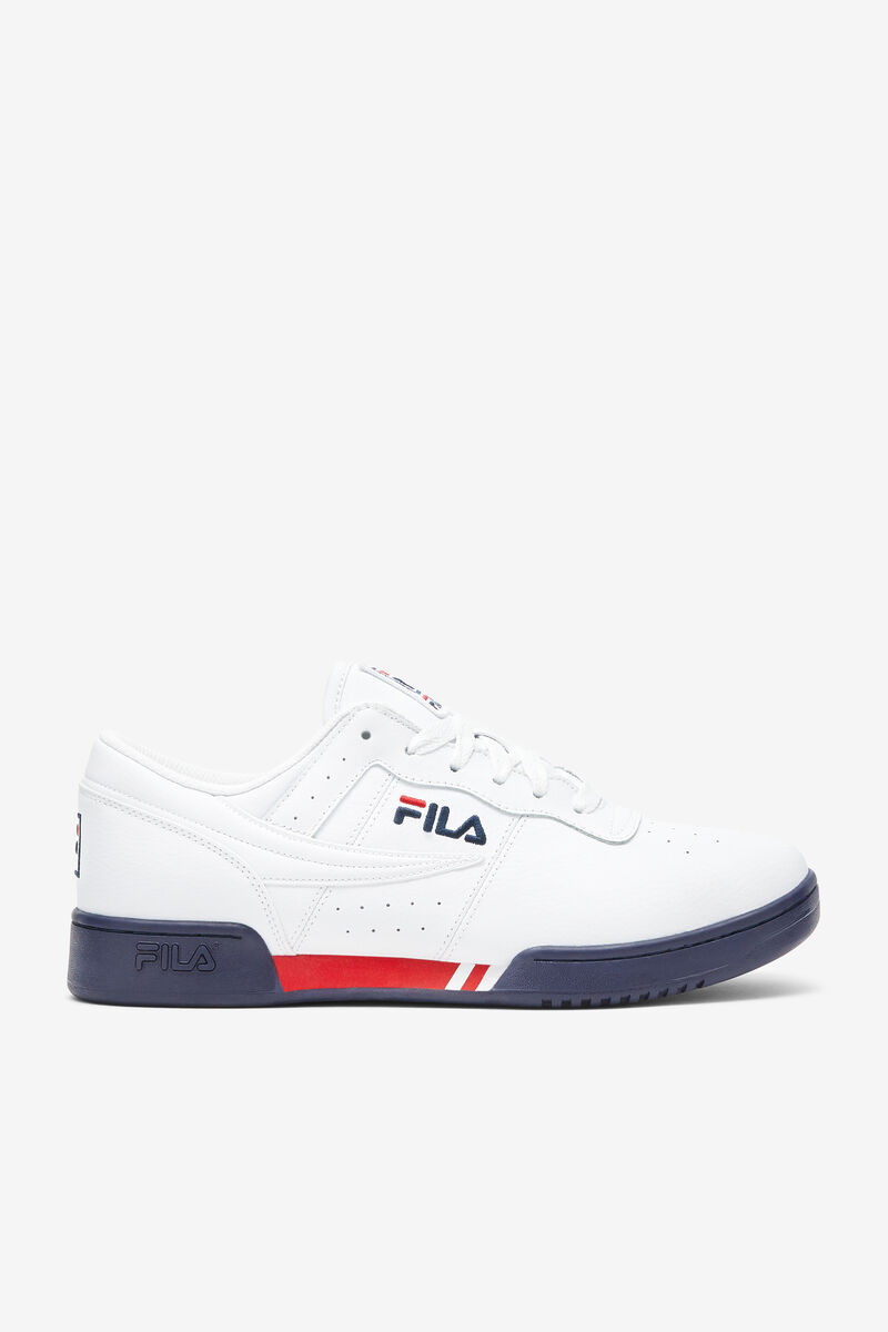 Men's Fila Original Fitness Op Flat Shoes White / Navy / Red | uSuPcRJCrIg