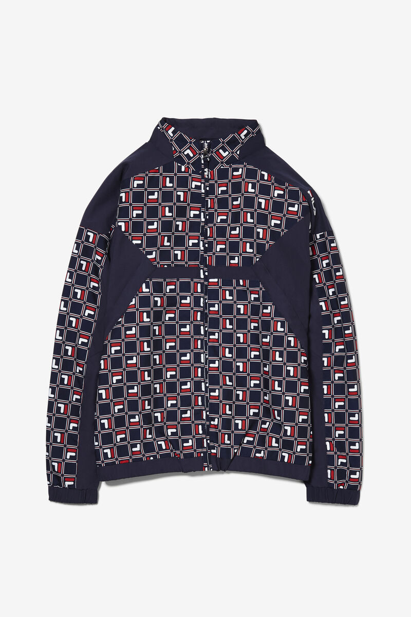 Men's Fila Paride Windbreaker Jackets Navy / Red / White | 3IiXTZAcCOE