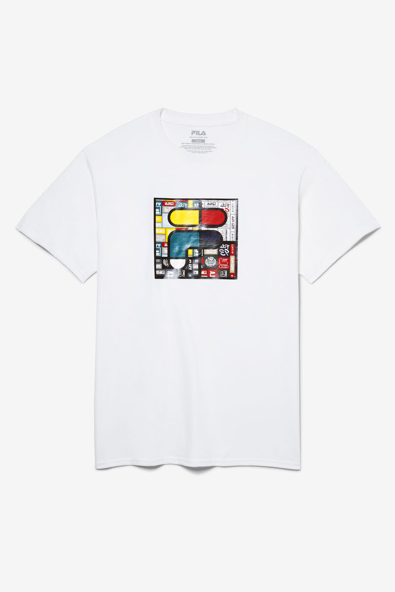 Men's Fila Patchwork T Shirts White | ucdnHmMx45I