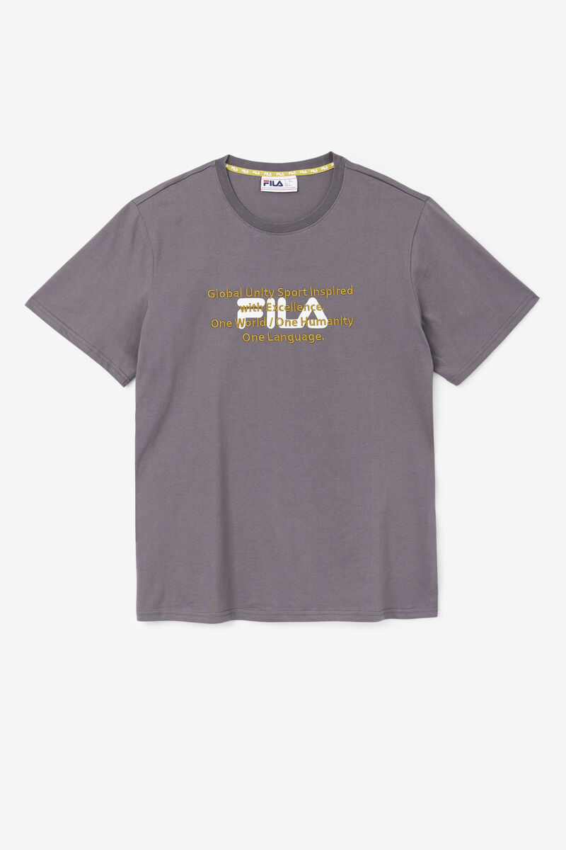 Men's Fila Pepacton T Shirts Purple | HQNRwDAEWFx