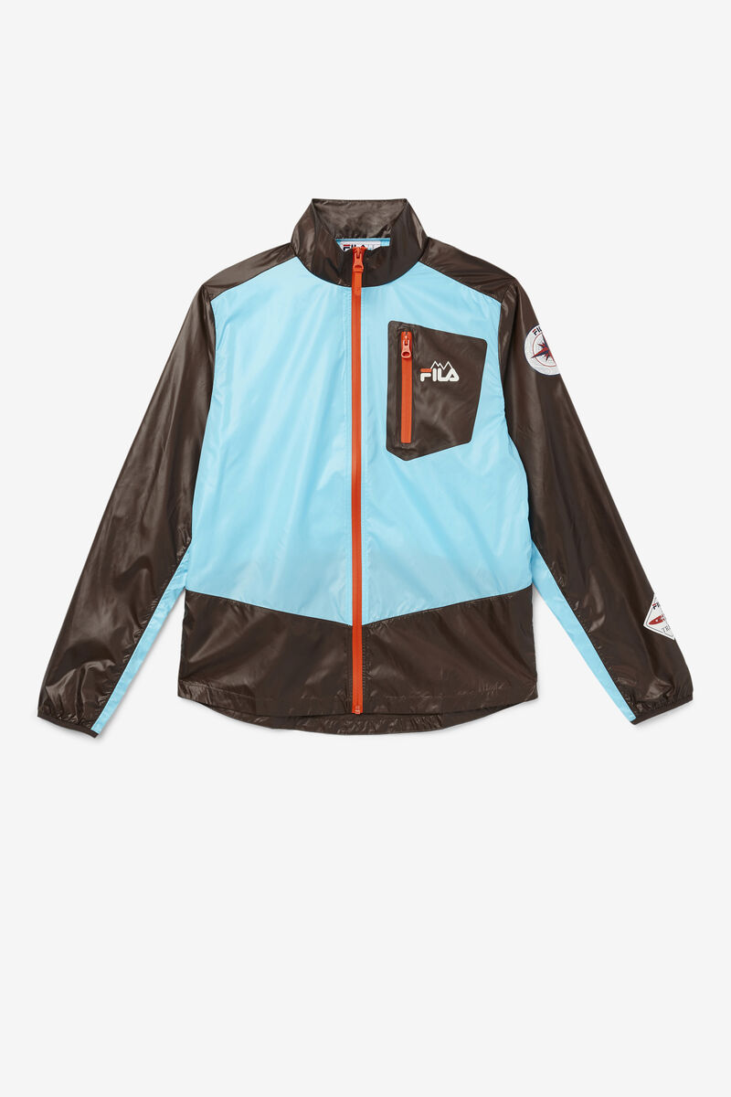Men's Fila Pinnacle Jacket Jackets Blue / Orange | QJJ6My5gbU9