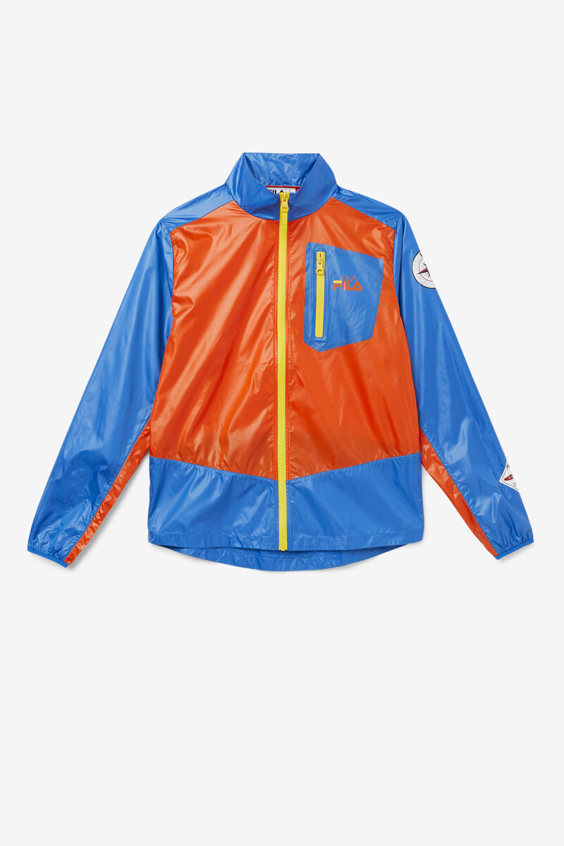 Men's Fila Pinnacle Jacket Jackets Orange / Blue / Lemon | GlEsenXzy2X