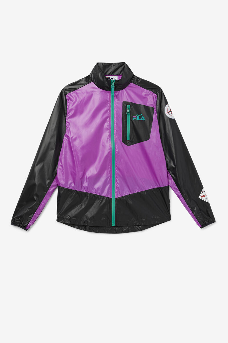 Men's Fila Pinnacle Jacket Jackets Purple / Black / Green | 4Hjc7zCcltr