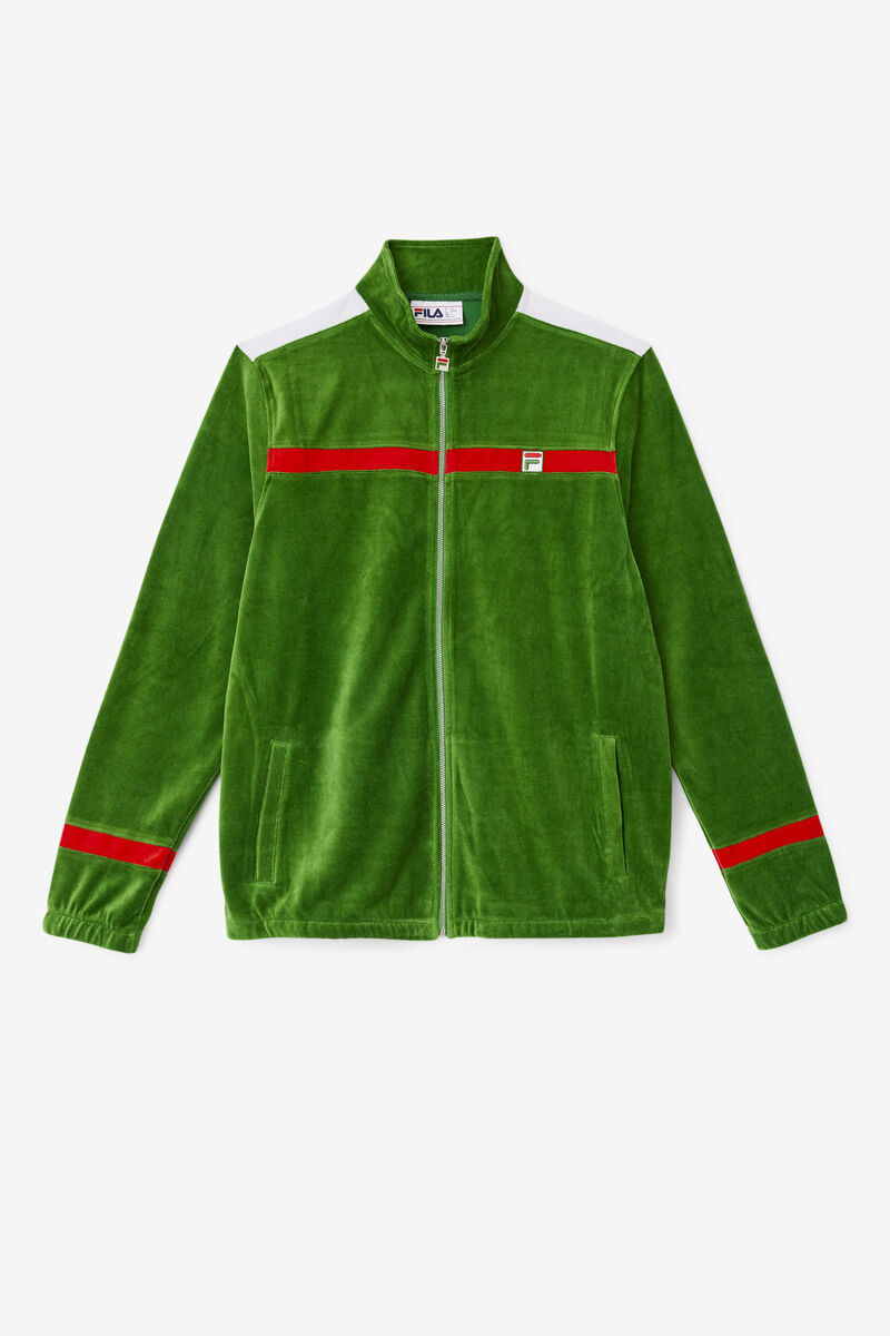 Men's Fila Ravid Velour Jacket Jackets White / Red | f1OUNNPazKo