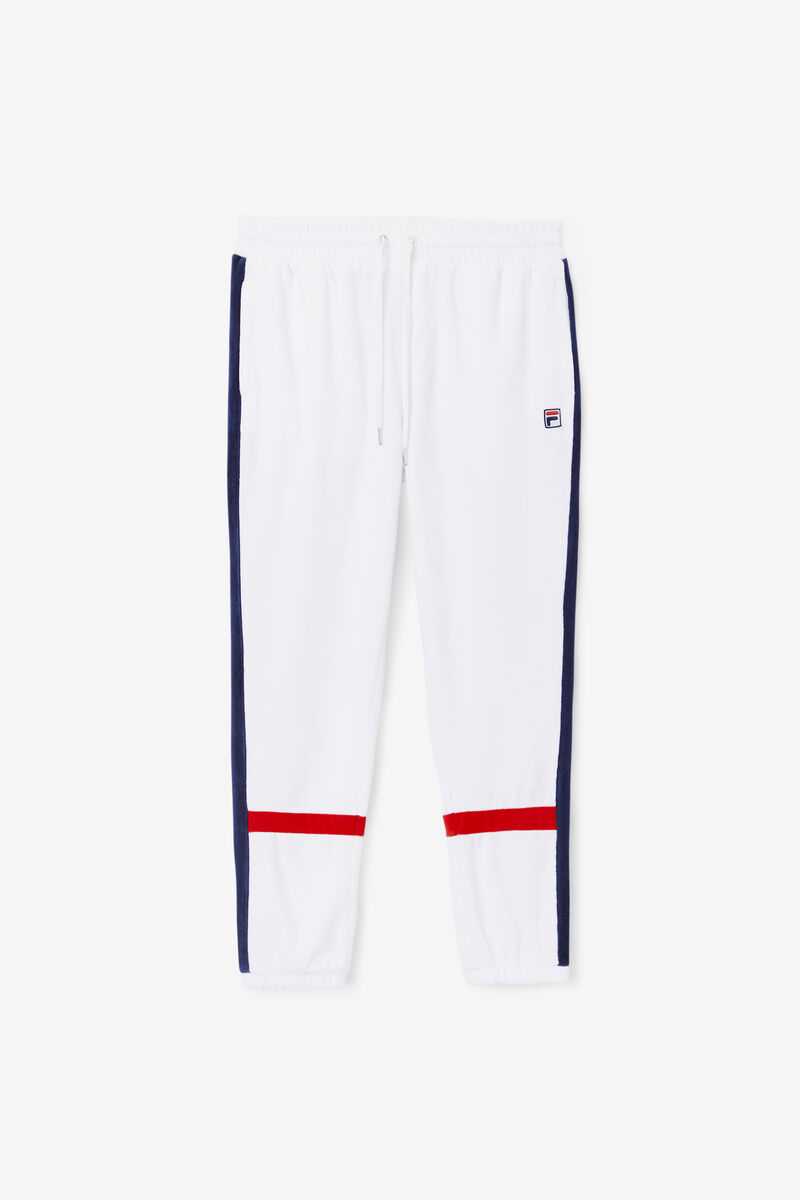 Men's Fila Ravid Velour Pant Tracksuits White / Navy / Red | DHUUXNijEKh