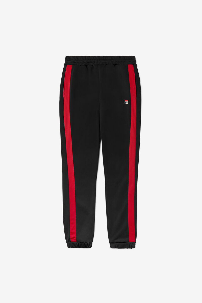 Men's Fila Renzo Pant Pants Black / Red | QJUzbFtZ1Nh