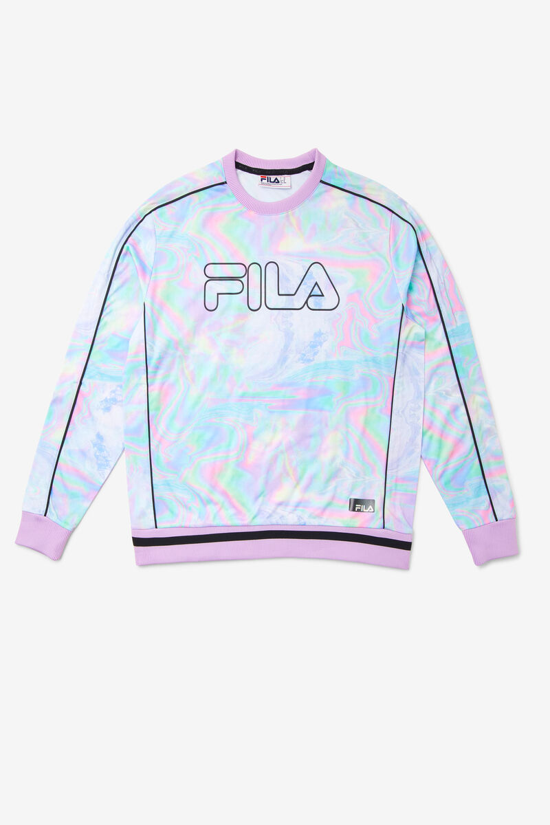 Men's Fila Ridge Crew Sweatshirts Purple | ewLlVbxWkai