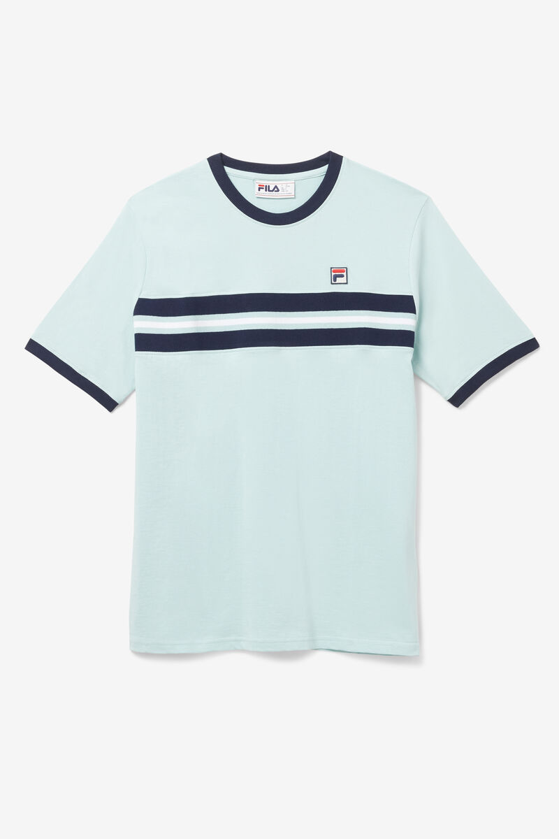 Men's Fila Silver T Shirts Blue / Navy / White | iWti15XauOt
