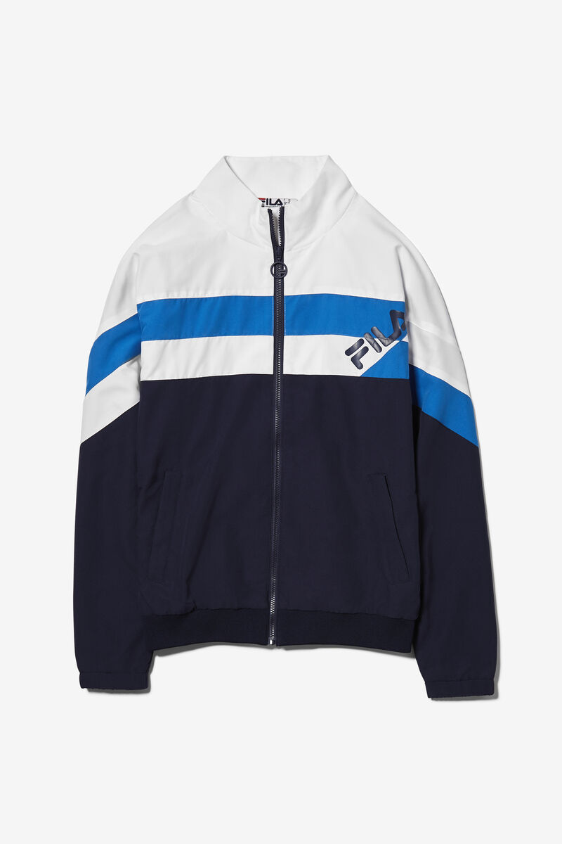 Men's Fila Slade Track Jacket Tracksuits Navy / White / Blue | oLESQwWrvbh