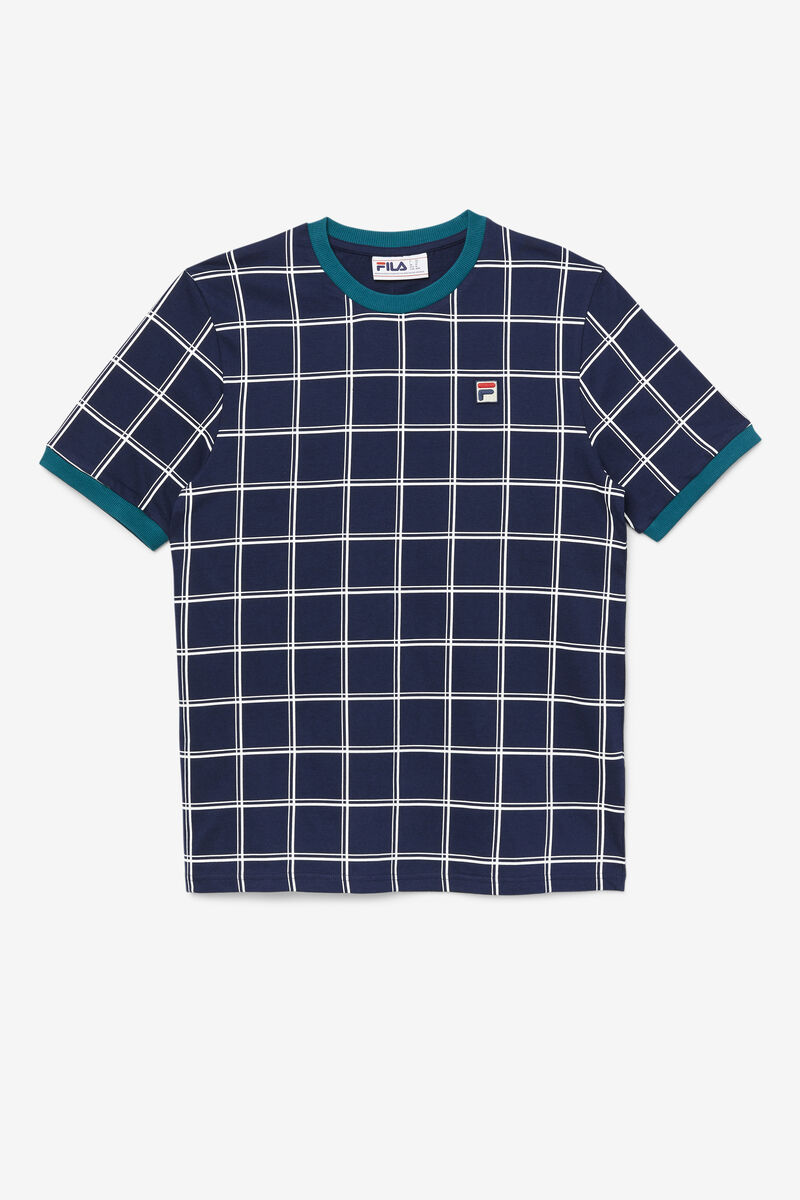 Men's Fila Slate Ringer T Shirts Navy / White | 7Ej9mSFPmhl